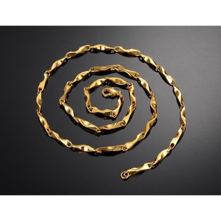 Dây chuyền xoắn nam mạ vàng 24k cao cấp phong cách Hàn Quốc