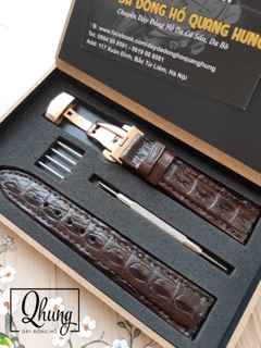 Dây đồng hồ cá sấu da đuôi cao cấp