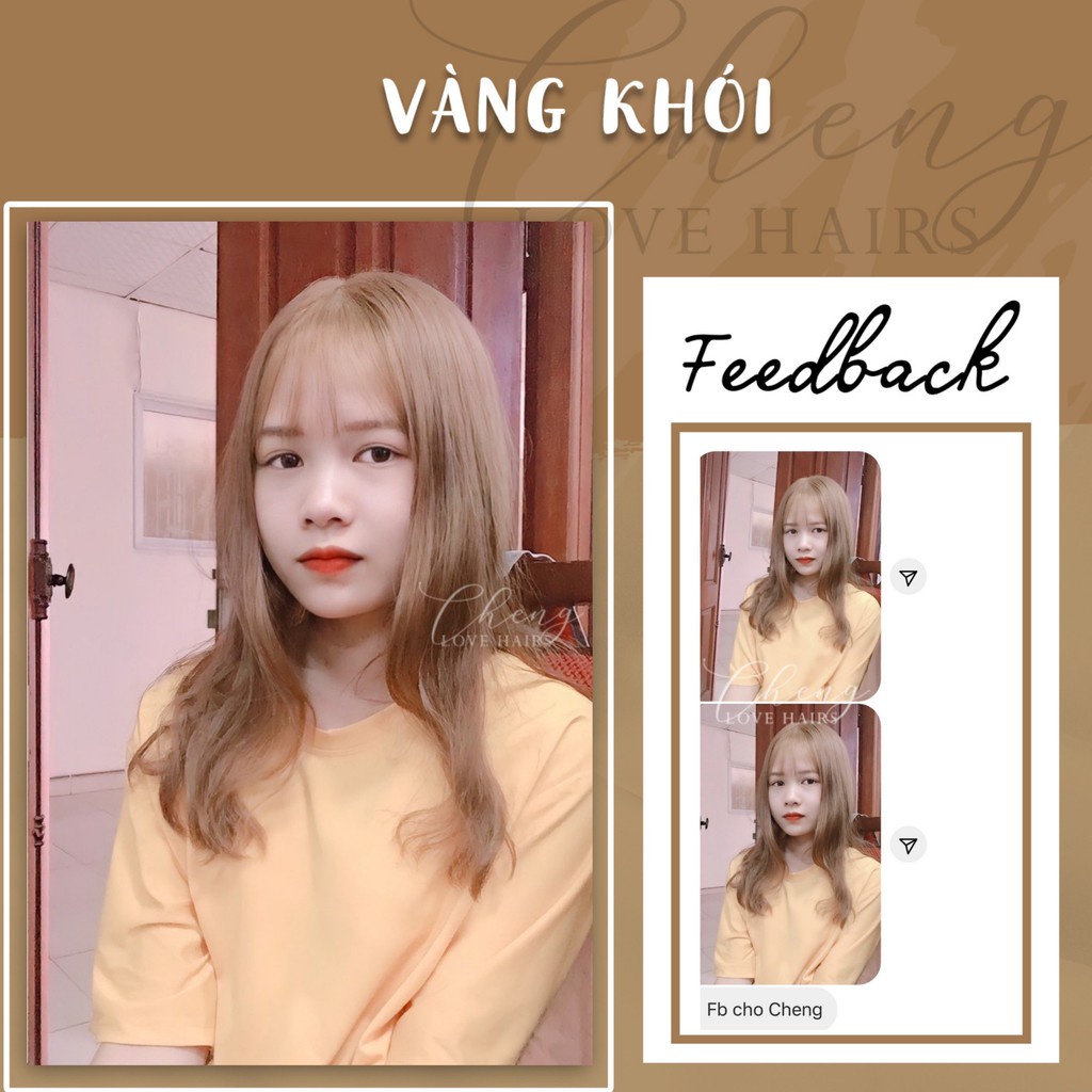 Thuốc nhuộm tóc VÀNG TRO - VÀNG KHÓI cần thuốc tẩy tóc lên từ tone 8 Chenglovehairs, Chenglovehair