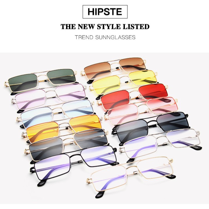 Kính mát gọng kim loại kiểu dáng đơn giản thời trang cho nam nữ