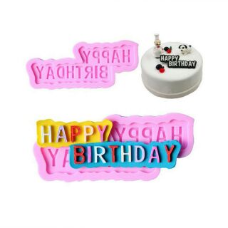 Khuôn silicon 4d chữ happy birthday.