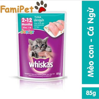  Pate Whiskas Vị Cá Ngừ - Cá Thu 85g Cho Mèo Con