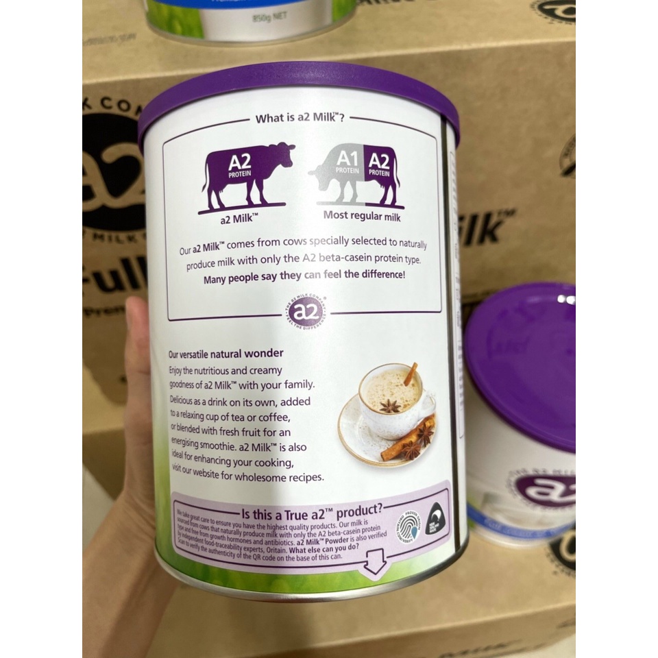 Sữa tươi A2/milo Úc milk Full Cream Hộp 850g Phiên bản giới hạn