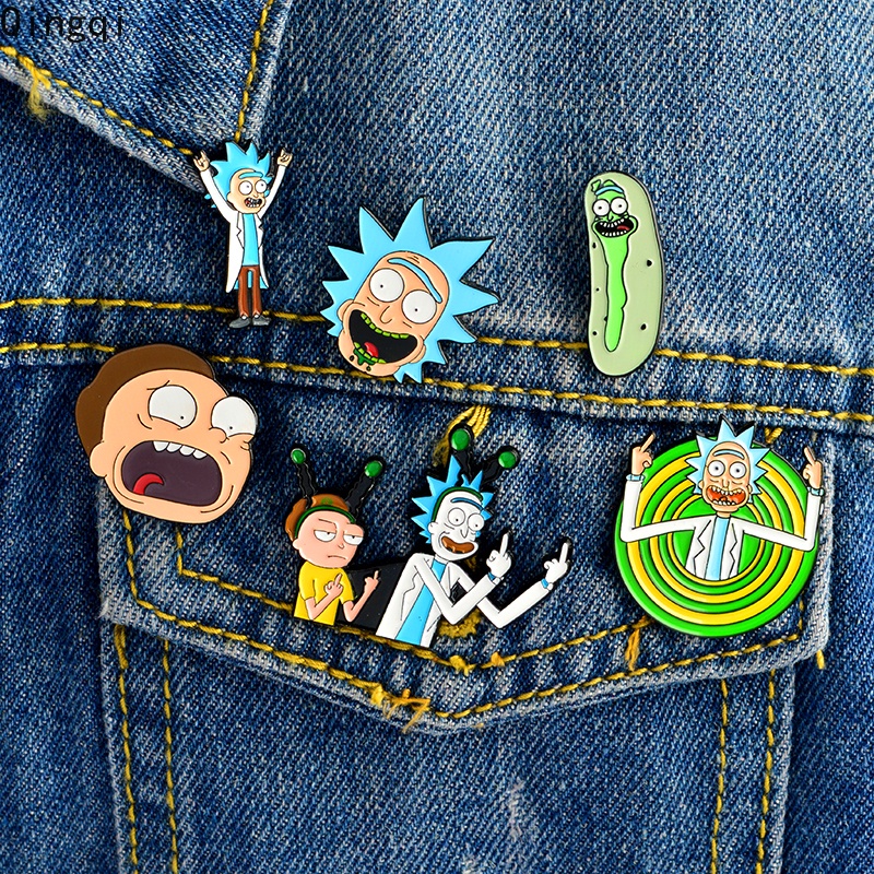 Ghim cài áo MISS ZOE hình hoạt họa Rick And Morty ngộ nghĩnh đáng yêu