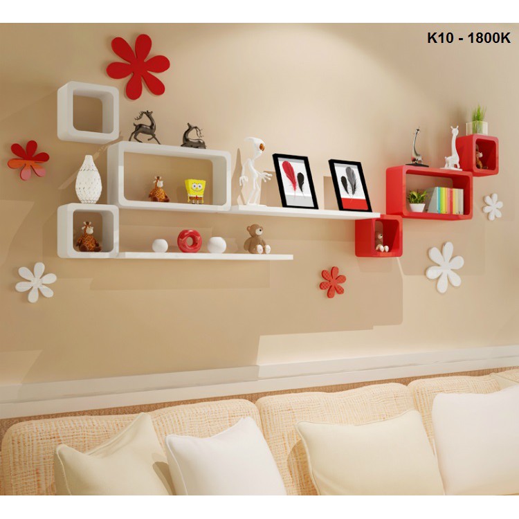 Bộ 3 Hình Bông Hoa Gỗ Trang Trí Dán Tường 3D