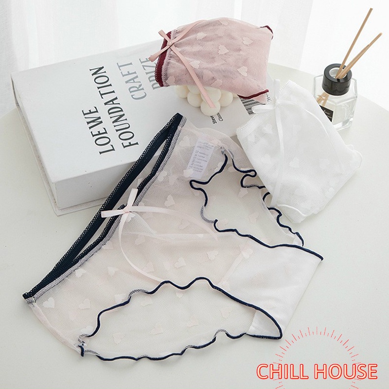 Quần lót nữ - quần lót ren đính nơ hoạ tiết hình tim gợi cảm 006 CHILL HOUSE