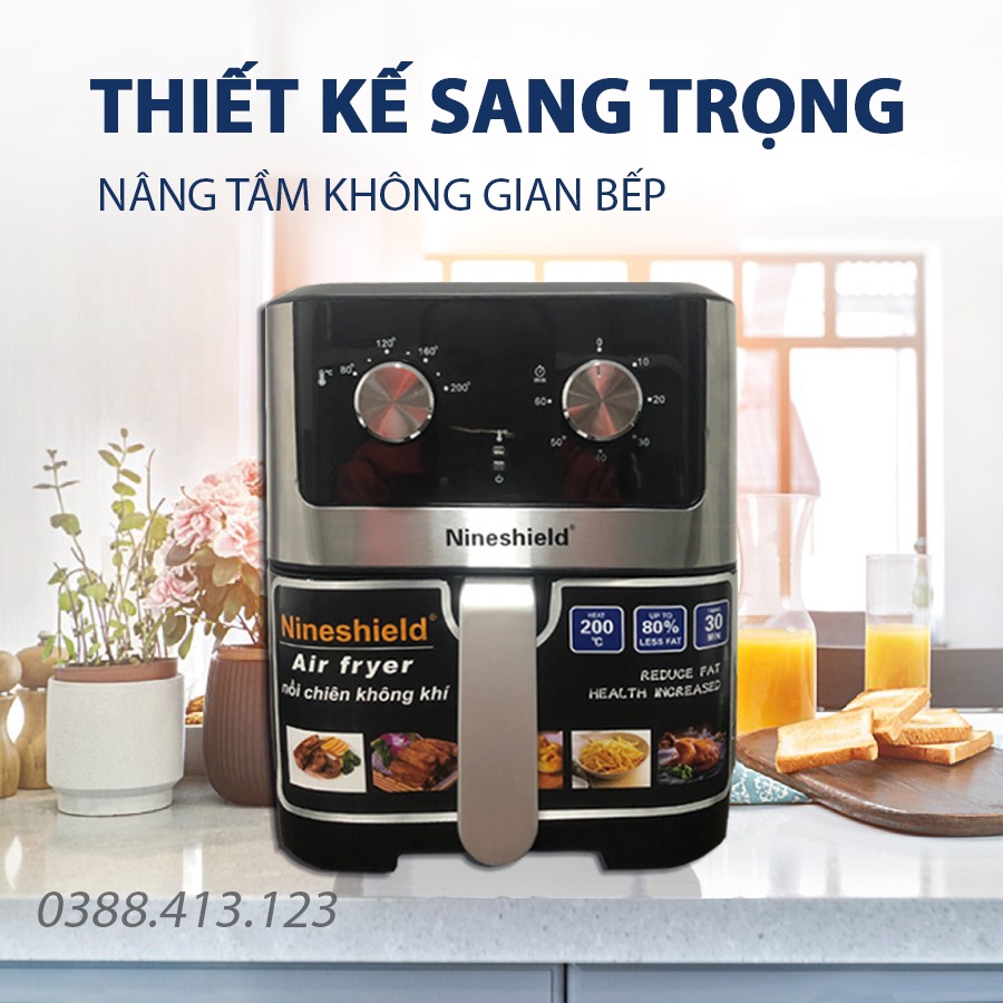 Nồi chiên không dầu NineShield 9 Lít - Model KB-1000 - Nồi chiên không dầu cỡ đại - Bếp nướng không khí