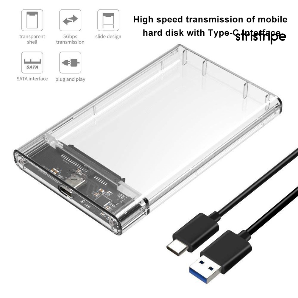 Hộp đựng ổ cứng STR cho SSD Type-C USB 3.1 2.5inch SATA có thể đảo ngược tiện dụng