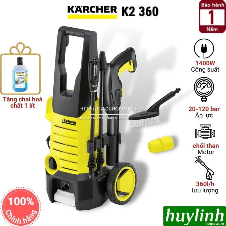 Máy phun xịt rửa xe Karcher K2 360 - Tặng 1 lít dung dịch Karcher