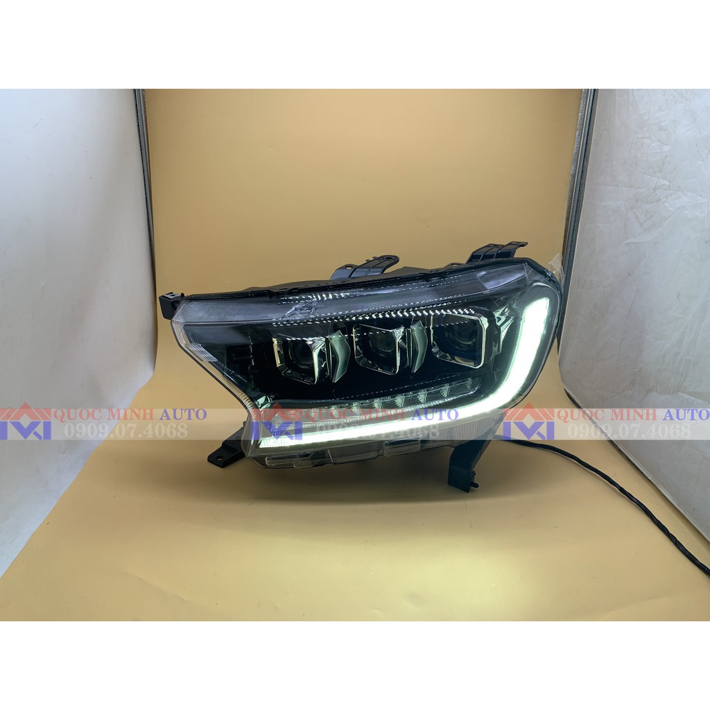 Đèn pha cho Ford Ranger, Everest 2015-2020 mẫu full led 3 gương cầu