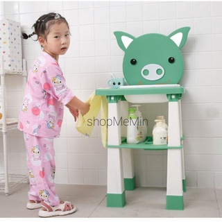 Bệ bồn thau rửa mặt đánh răng cho bé
