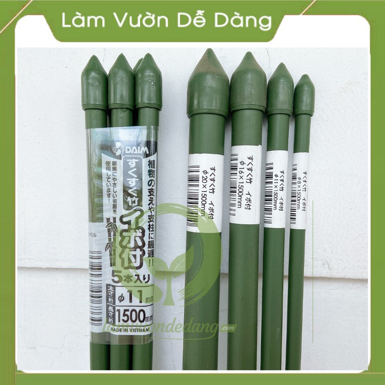 COMBO 5 Ống Thép Bọc Nhựa (Phi 11mm-Dài 180cm) Dùng làm Khung Đỡ,Giá Đỡ Hoa Hồng Leo,Giàn Leo Bầu Bí Mướp,Khung cây thép