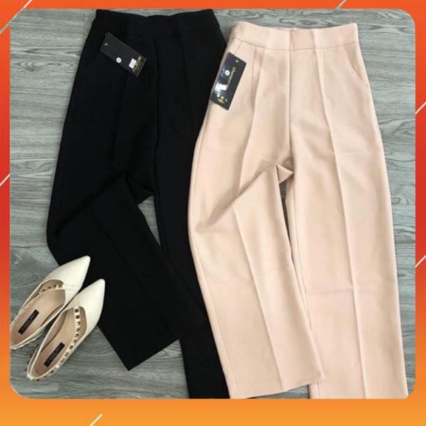 Quần tây ống rộng nữ đi học lưng cao khoá sườn dáng suông vải tuyết mưa màu đen học sinh sinh viên cực tôn dáng | BigBuy360 - bigbuy360.vn