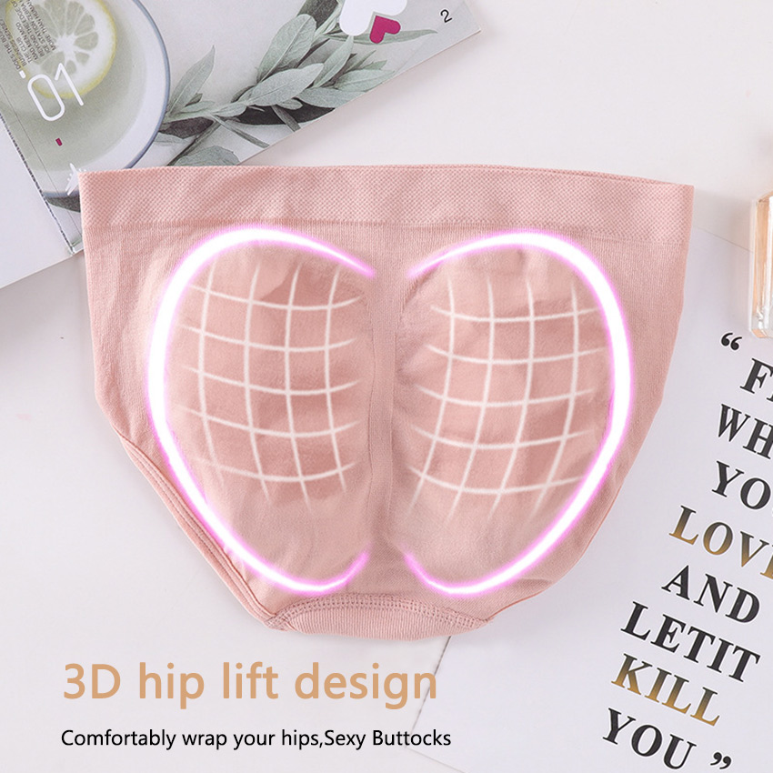 Quần lót cotton 3d không đường may lưng cao định hình vòng eo cho nữ