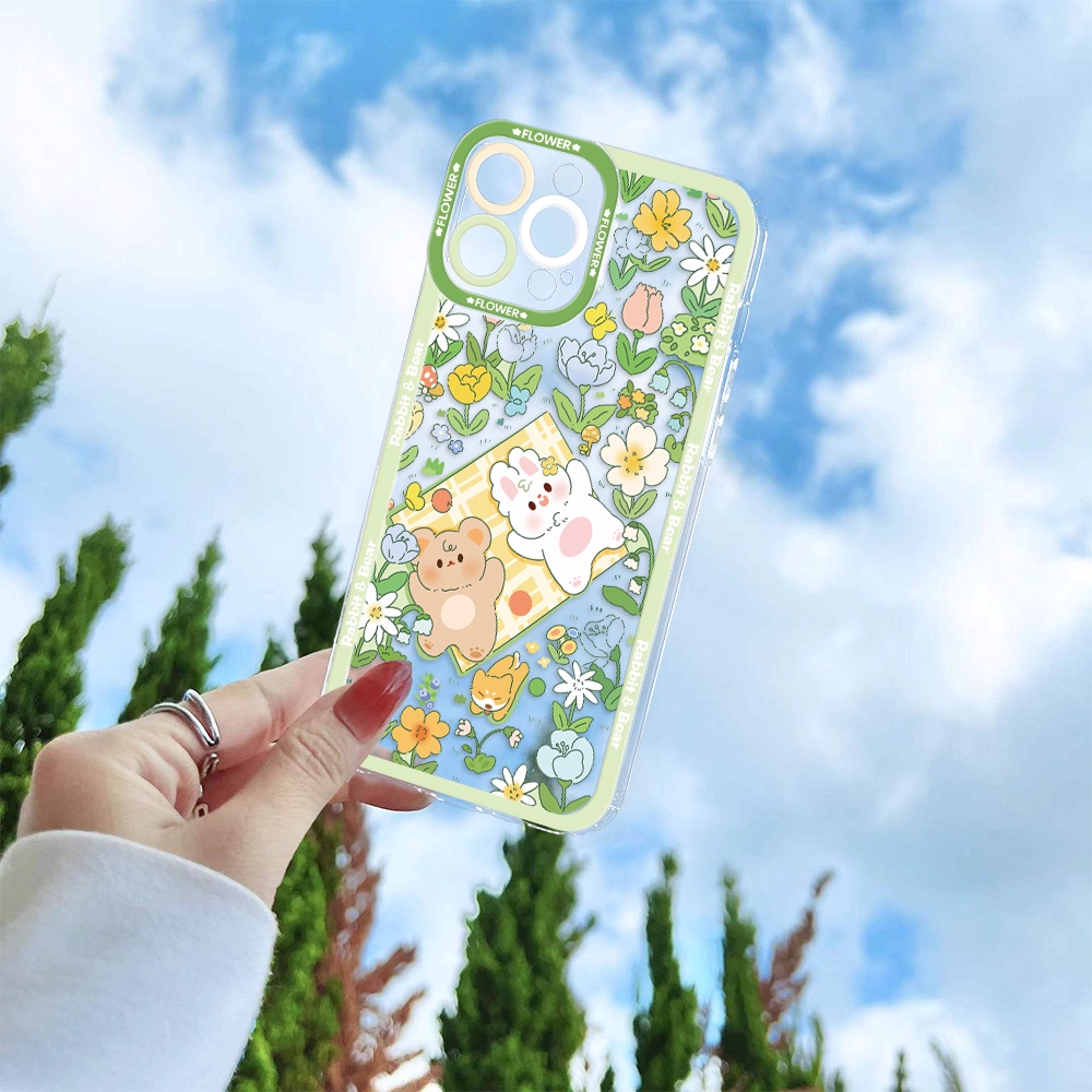 Ốp Điện Thoại Tpu Mềm Chống Sốc Họa Tiết Hoa Cho iPhone 11 12 13 pro Max XS X XR XS Max 7 8 6 6s plus SE 2020