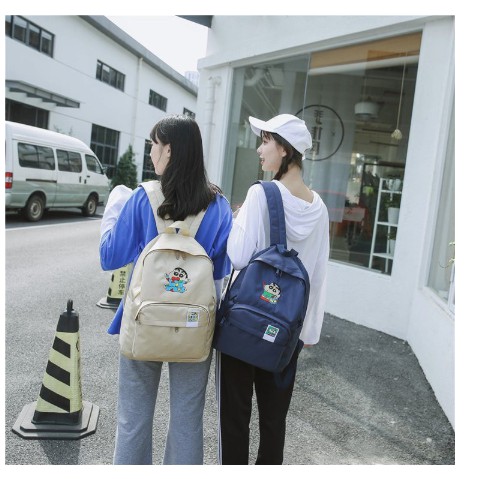 Korean Backpack Embroidery Version Couple School Backpack Students SPAO X Crayon Shinchan Bear Bag