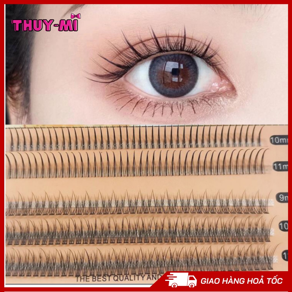 Lông mi giả chữ A + mi chùm tóc tiên Barbie tự nối độ dài 9-11mm mềm, nhẹ No.05