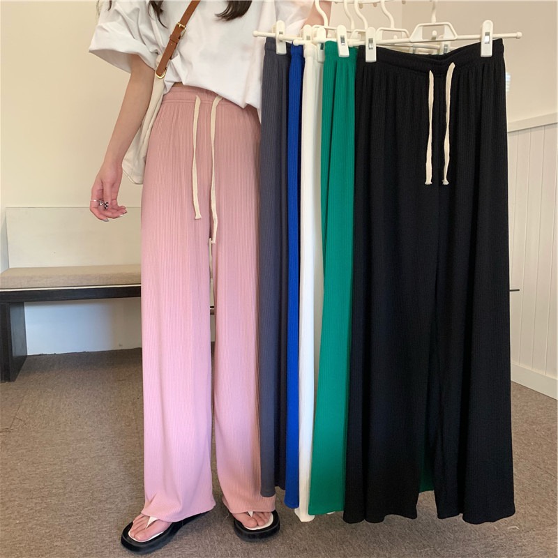 Quần XIAOZHAINV dài lưng cao ống rộng thời trang cho nữ có 6 màu để lựa chọn