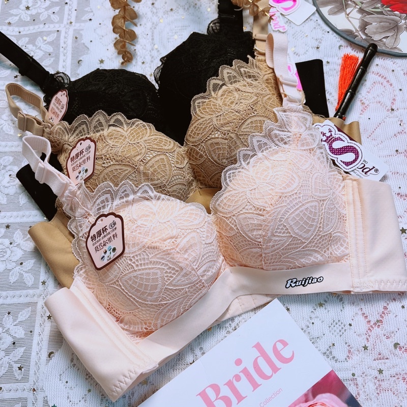 Áo lót định hình siêu độn dày không gọng đẩy ngực tạo khe dành cho ngực nhỏ, đệm dày 6CM,mút mềm, mặc áo dài