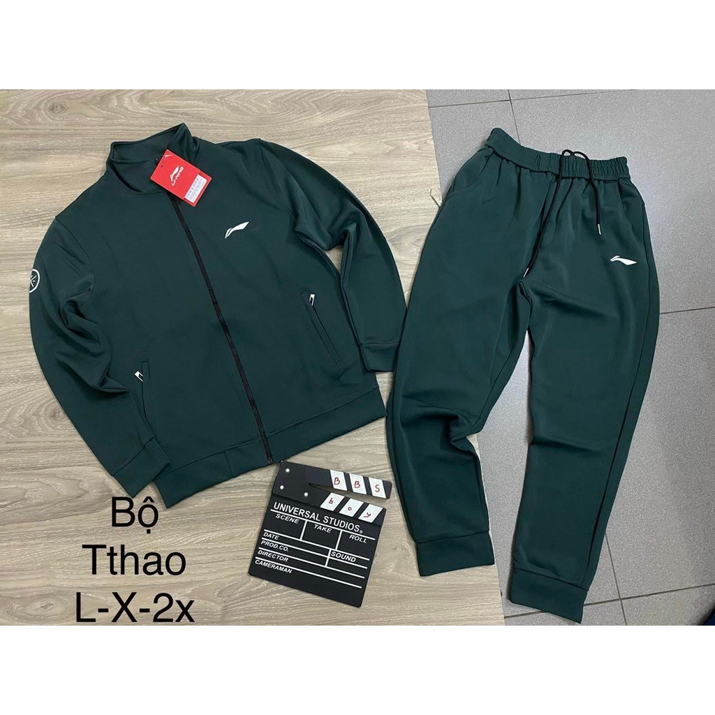Bộ Quần Áo Thể Thao Nam Cổ Cao Kéo Khóa