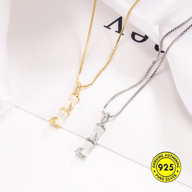 Vòng cổ Bạc 925 Mặt Hình Cây Tre Mới Cho Nữ