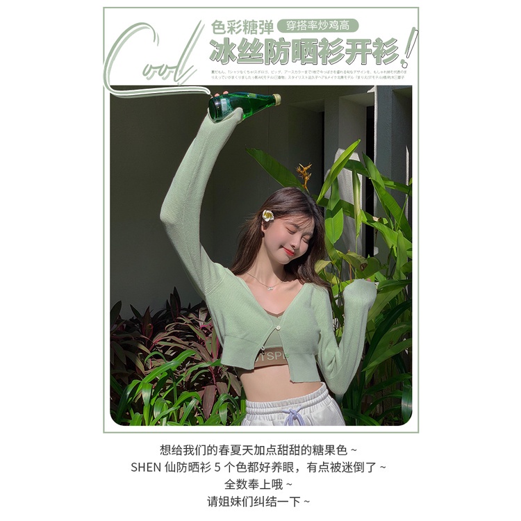 Áo Cardigan Dệt Kim Mỏng Tay Dài Cổ Chữ V Màu Sắc Đơn Giản 2021 | BigBuy360 - bigbuy360.vn