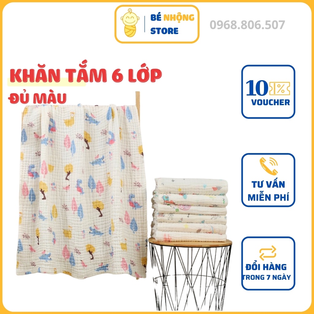 KHĂN TẮM XÔ XUẤT NHẬT 6 LỚP SIÊU MỀM CHO BÉ(CÓ THỂ LÀM CHĂN ĐẮP)