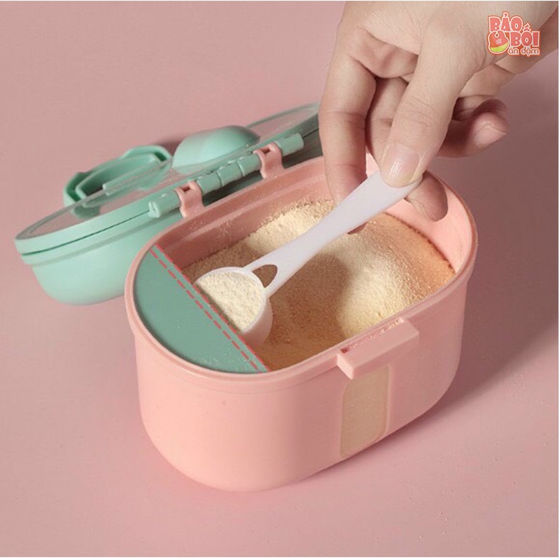 Hộp trữ sữa bột, thức ăn khô hình vương miện 240ml MILK POWDER CONTAINER cao cấp cho bé( hình thật)