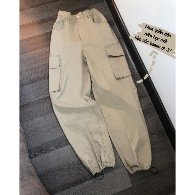 Quần baggy kaki túi hộp ạ - ẢNH THẬT