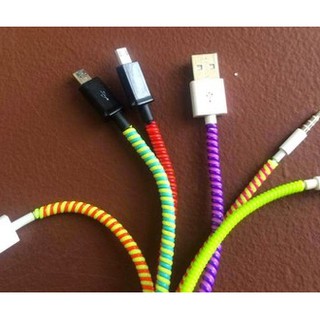 Dây cuốn sạc điện thoại đôi sắc màu