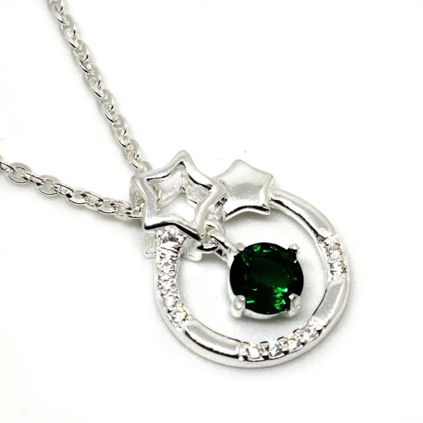 Dây chuyền nữ ngôi sao đá xanh lá cây trang nhã Bạc Hiểu Minh DMD026G