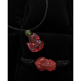 Combo vòng cổ vòng tay tì hưu hồ ly đá