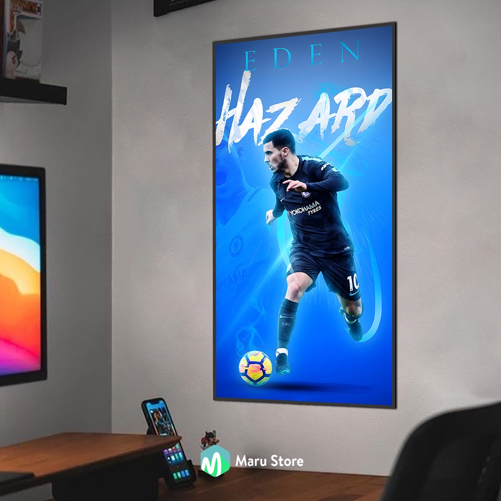 Tranh Treo Tường Eden Hazard Có Khung Composite Trang Trí Phòng Ngủ Góc Gaming