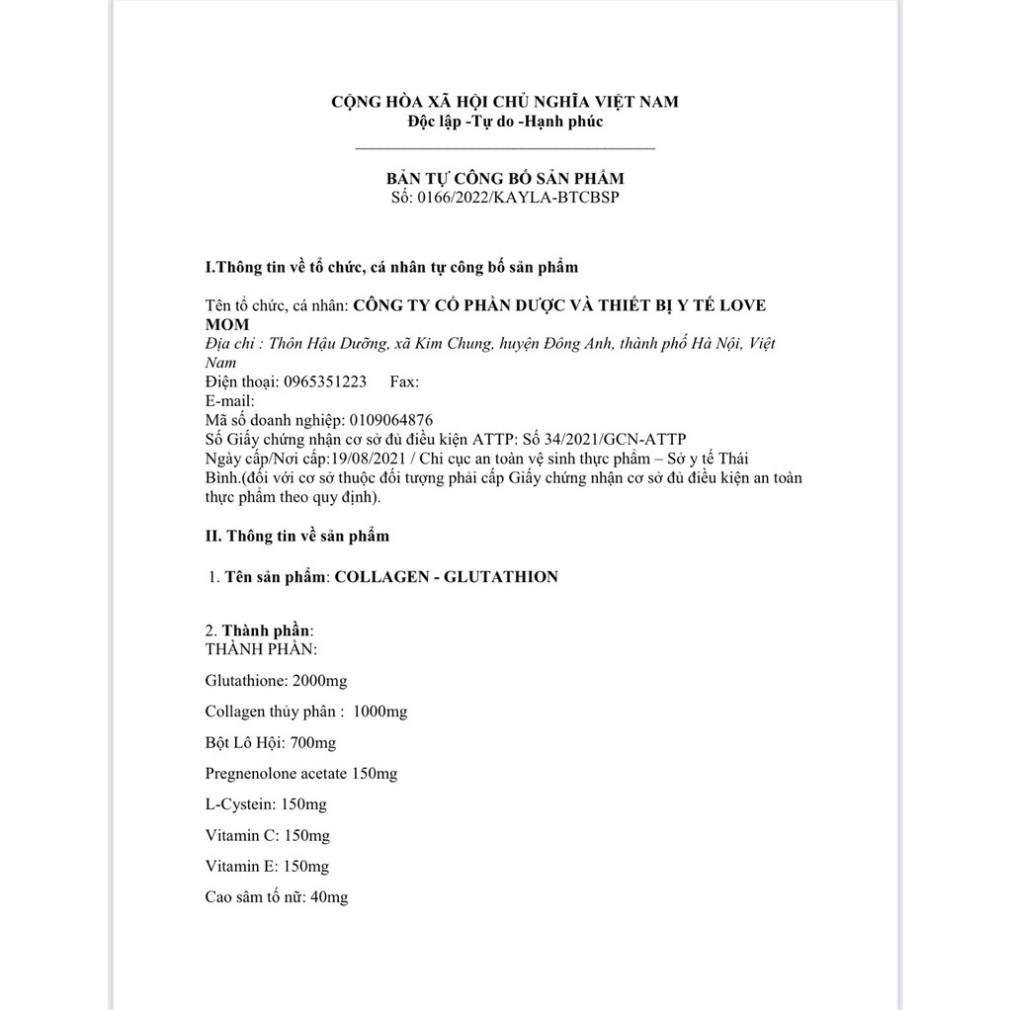 Viên Uống Trắng Da Giảm Nám Mờ Nhăn Collagen Glutathione 2000 Hộp 30 Viên
