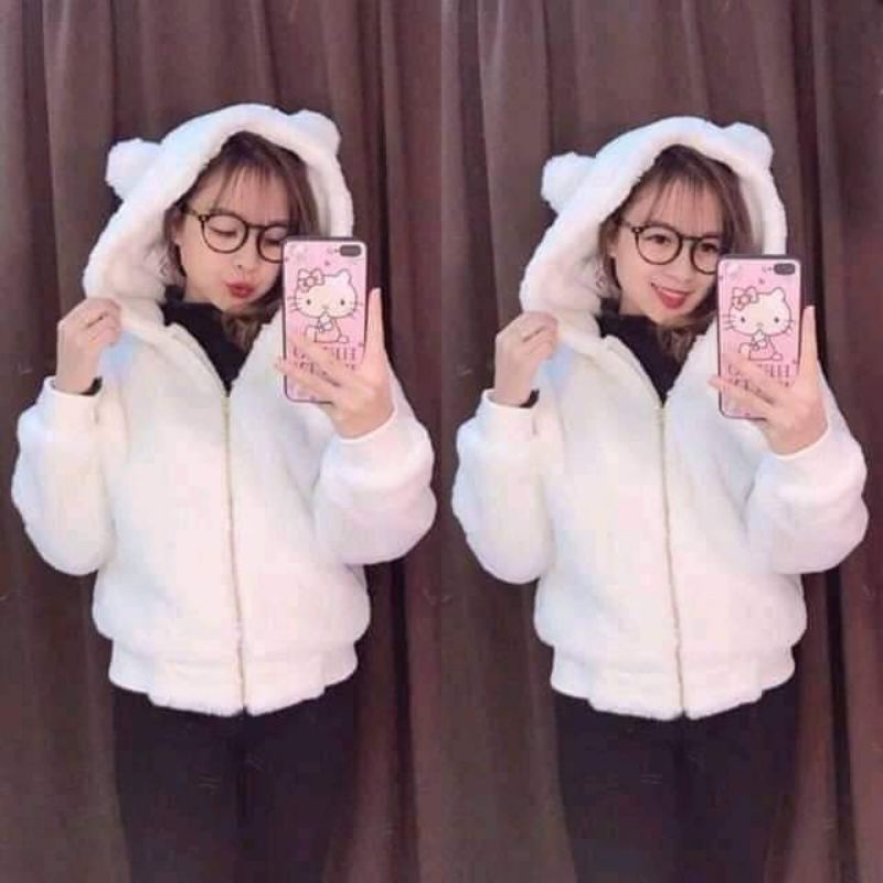 Áo Khoác Lông Gấu Thời Trang Nữ 1 Lớp Lông Vũ siêu Mềm Mượt | BigBuy360 - bigbuy360.vn
