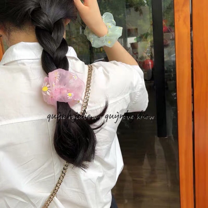 Dây Cột Tóc Vải Scrunchies Phồng To Cực Đẹp