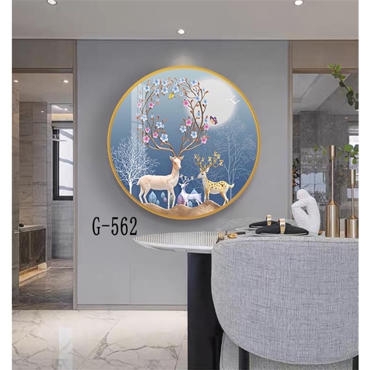 50 x 50cm . tranh 3D tráng gương treo tường Mẫu Tròn . có sẵn móc treo và đinh 3 chân
