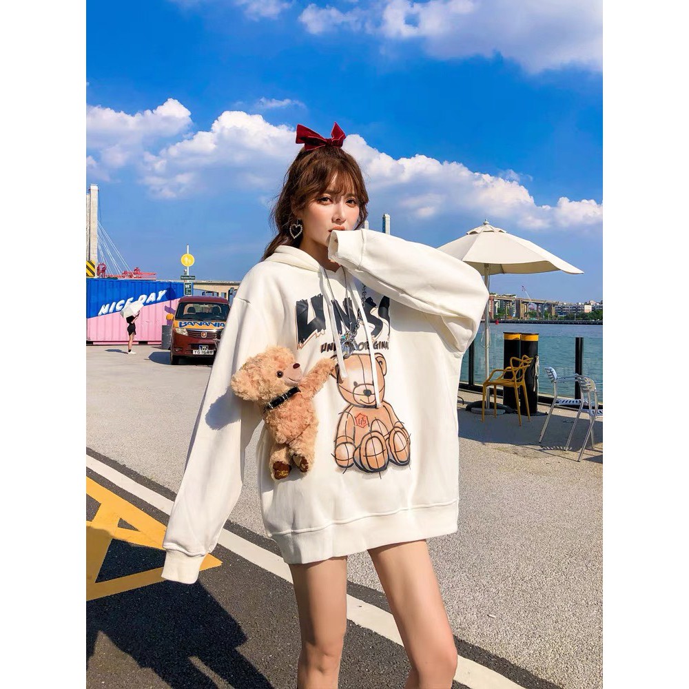 Áo Hoodie Đôi, Áo Thu Đông Couple Hình Gấu Phong Cách Ulzzang Hàn Quốc | BigBuy360 - bigbuy360.vn