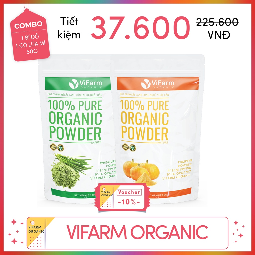Bột Bí Đỏ Nguyên Chất 100% ViFarm 50Gram
