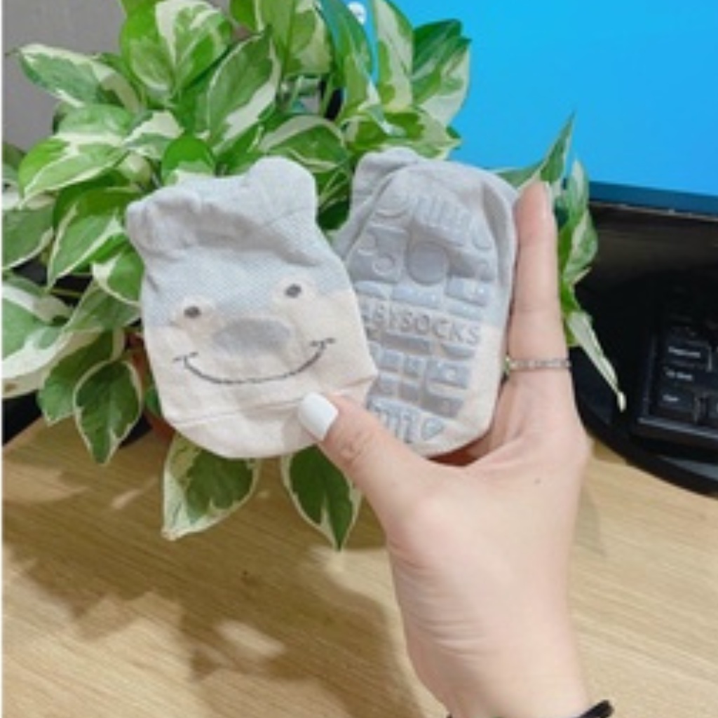 Set 5 đôi tất lưới nỉ hình thú đế chống trượt cao cấp Baby Sock