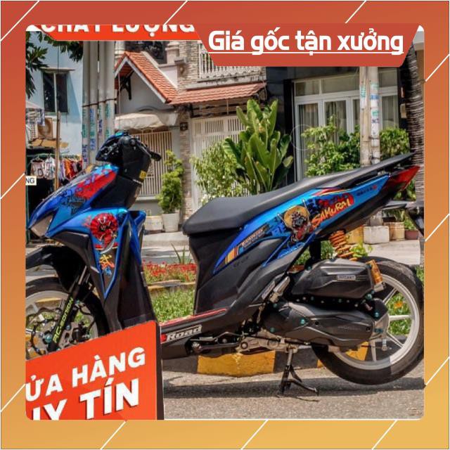 Tem rời Vario 150 mẫu samurai dán xe xanh