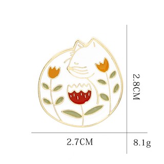 Cute Cat lily Brooch Garment Bag Accessories