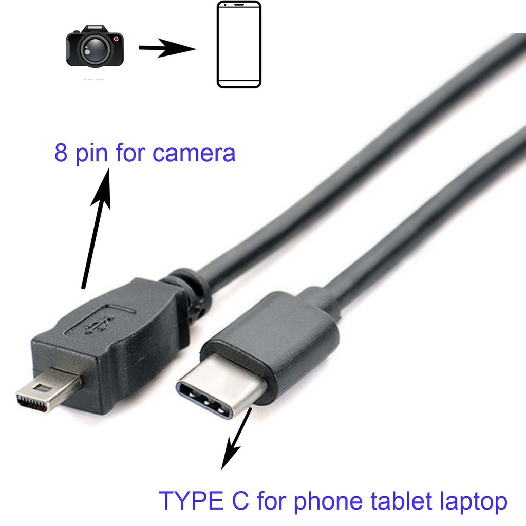 PANASONIC Dây Cáp Chuyển Đổi otg Sang usb 8pin Cho lumix lumix Lc-ls1 ls2 ls70 lx1 lx2 lz1 fx9 lz2 Điện Thoại