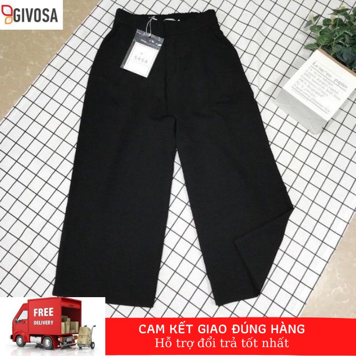 Quần lửng ống rộng culottes Goness chất vải đũi xước cao cấp thoáng mát diện hè cho nữ