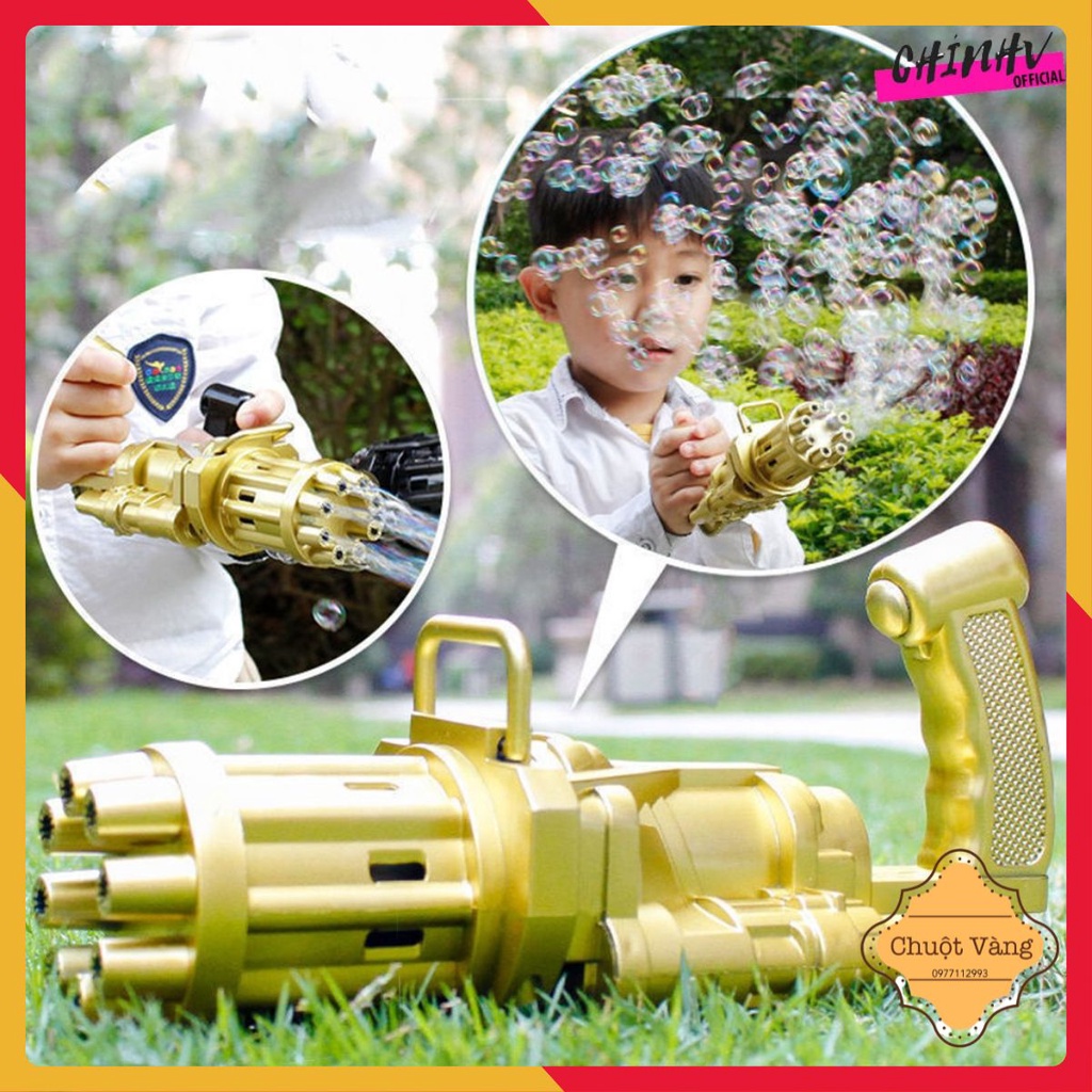 Súng Bắn Bong Bóng 8 Nòng Cho Bé, Cực Kì Đáng Yêu