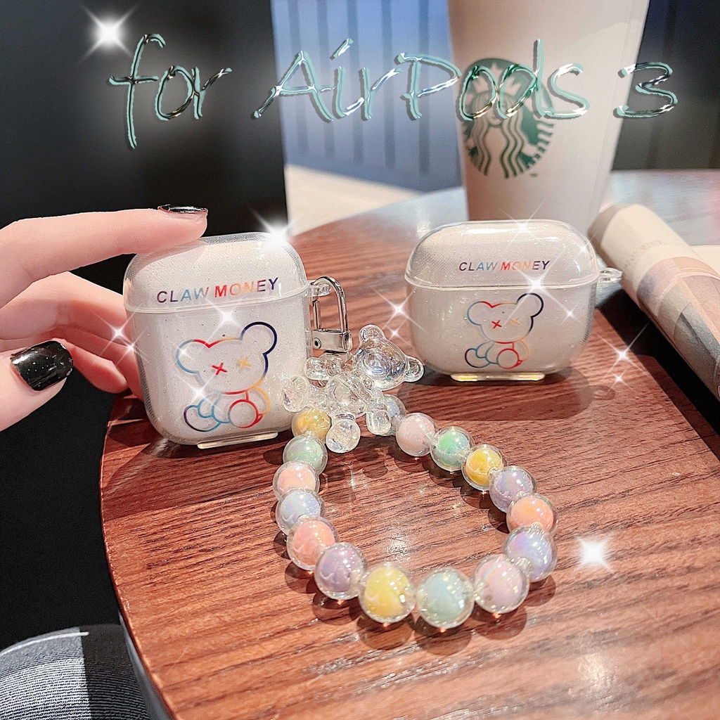 Vỏ Bảo Vệ Hộp Sạc Tai Nghe AirPods3 AirPods3 Pro AirPods2gen Màu Gradient Hình Gấu Dễ Thương Ốp