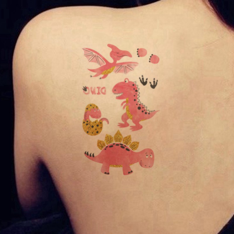 Sticker hình xăm tạm thời họa tiết khủng long chống thấm nước