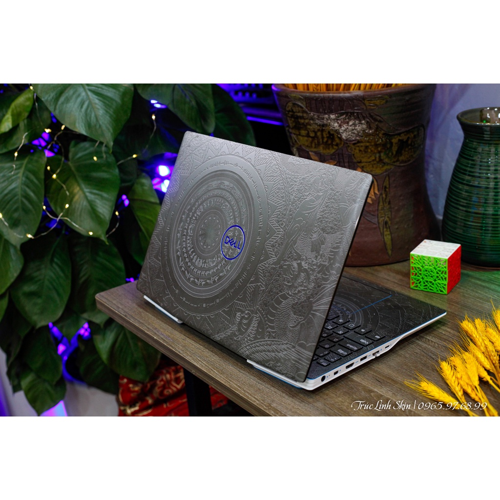 Skin dán laptop mẫu trống đồng xám xanh