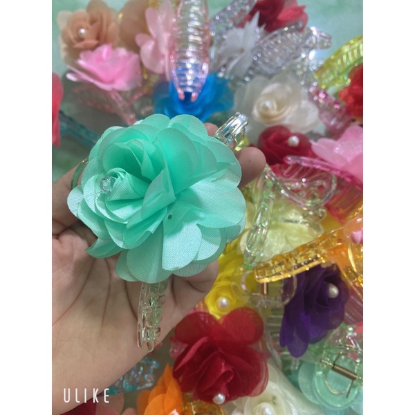 Kẹp Tóc - Cạp Tóc Trong Suốt Cỡ Lớn Đính Bông Dễ Thương