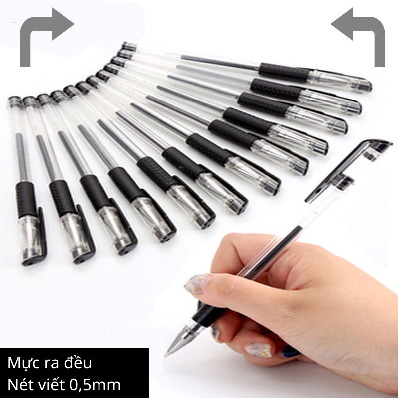 Bút Bi Gel Mực Nước Bút Gel Thay Ngòi Tiện Lợi Có 3 Màu Xanh Đen Đỏ Ngòi 0.5mm VTL SHOP
